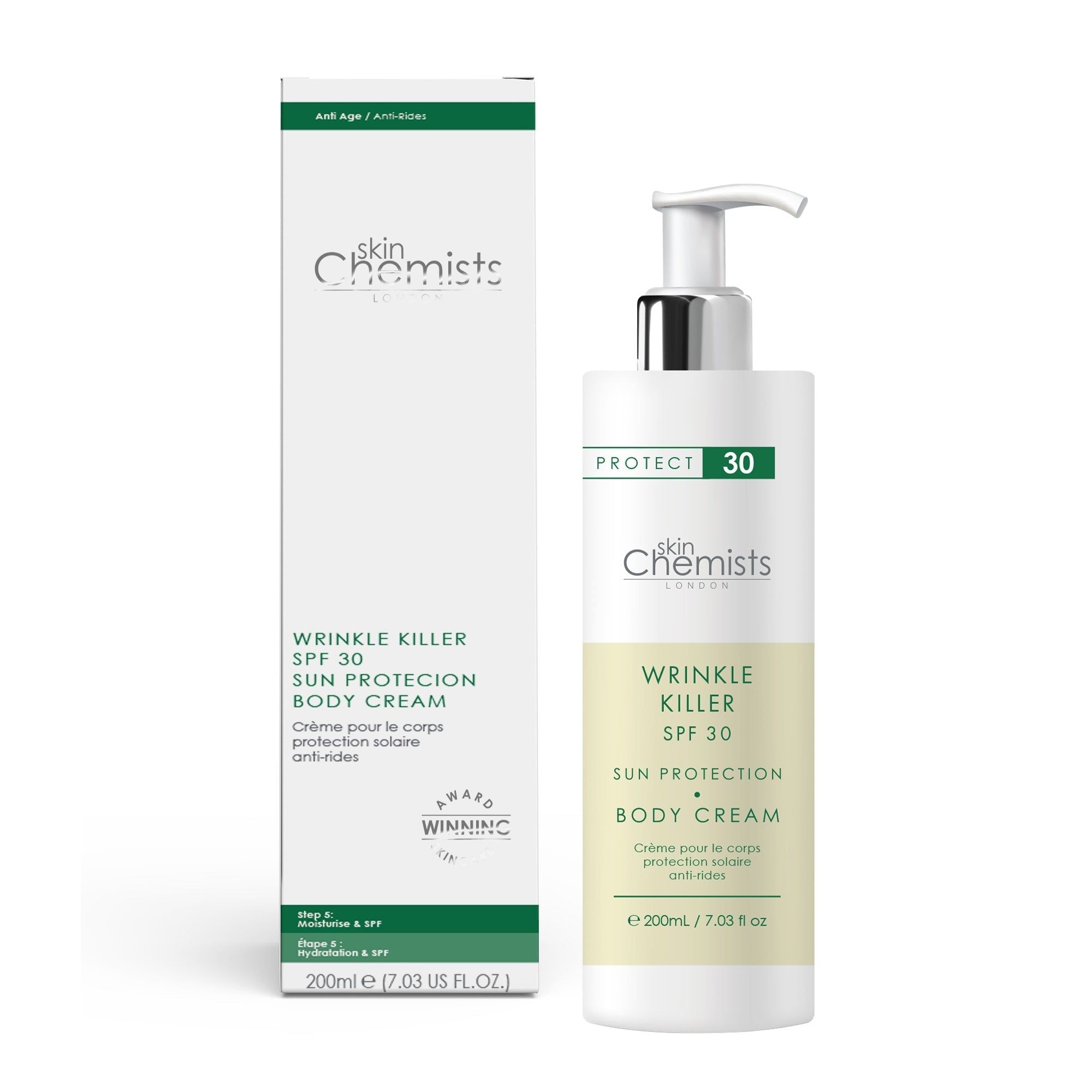 skinChemists professional Wrinkle Killer Sun Protection Body Cream SPF 30 200ml image 2