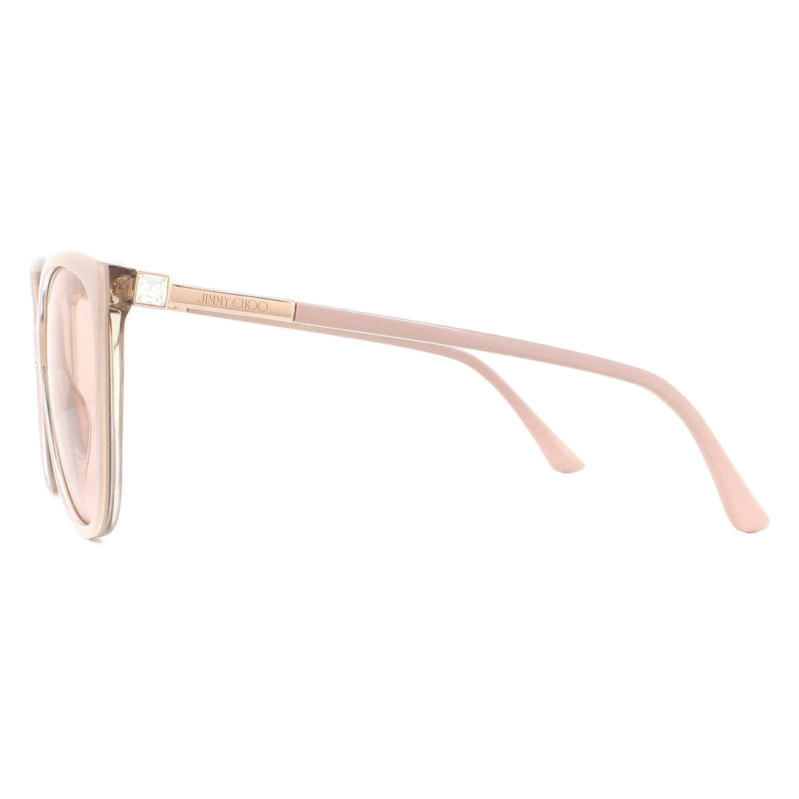 Jimmy Choo Cat Eye Nude Glitter Gold Mirror Sunglasses image 3
