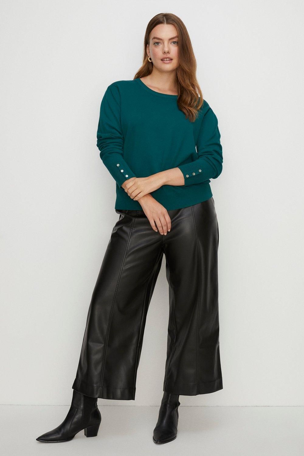 Oasis Plus Size Knitted Crew Jumper Forest image 2