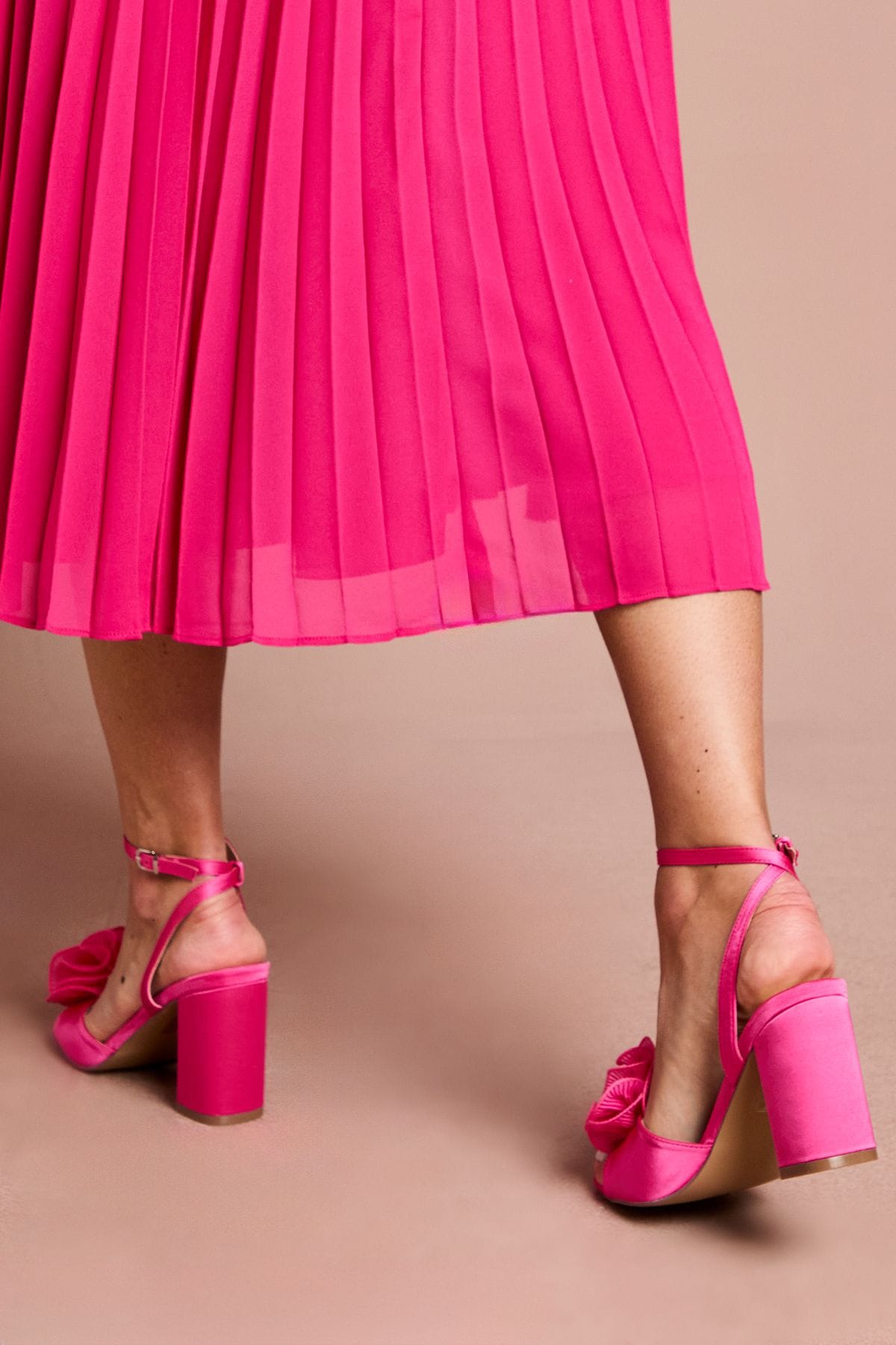 Coast Paloma Corsage Detail High Block Heeled Sandals Pink image 4