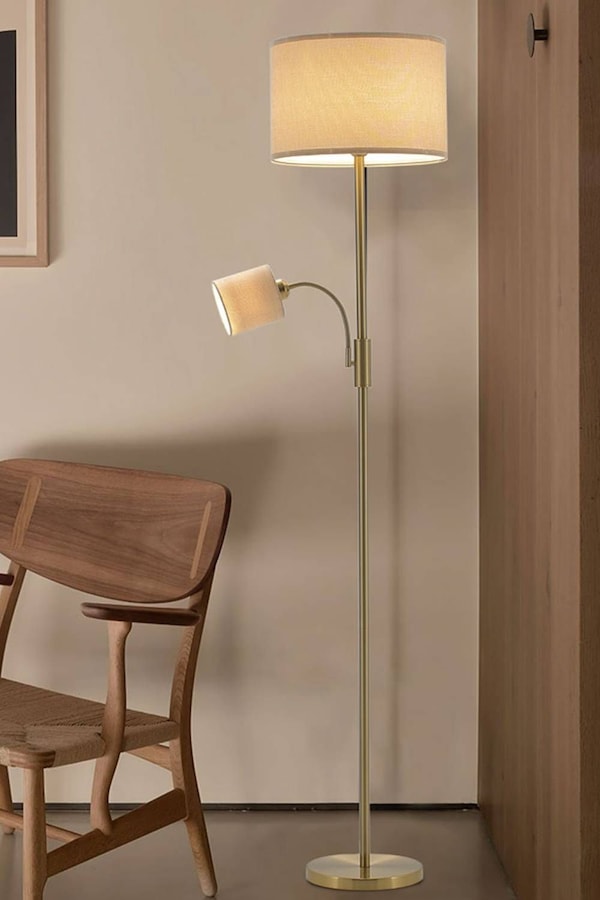 Living and Home 2-Light Floor Standing Lamp with Adjustable Head