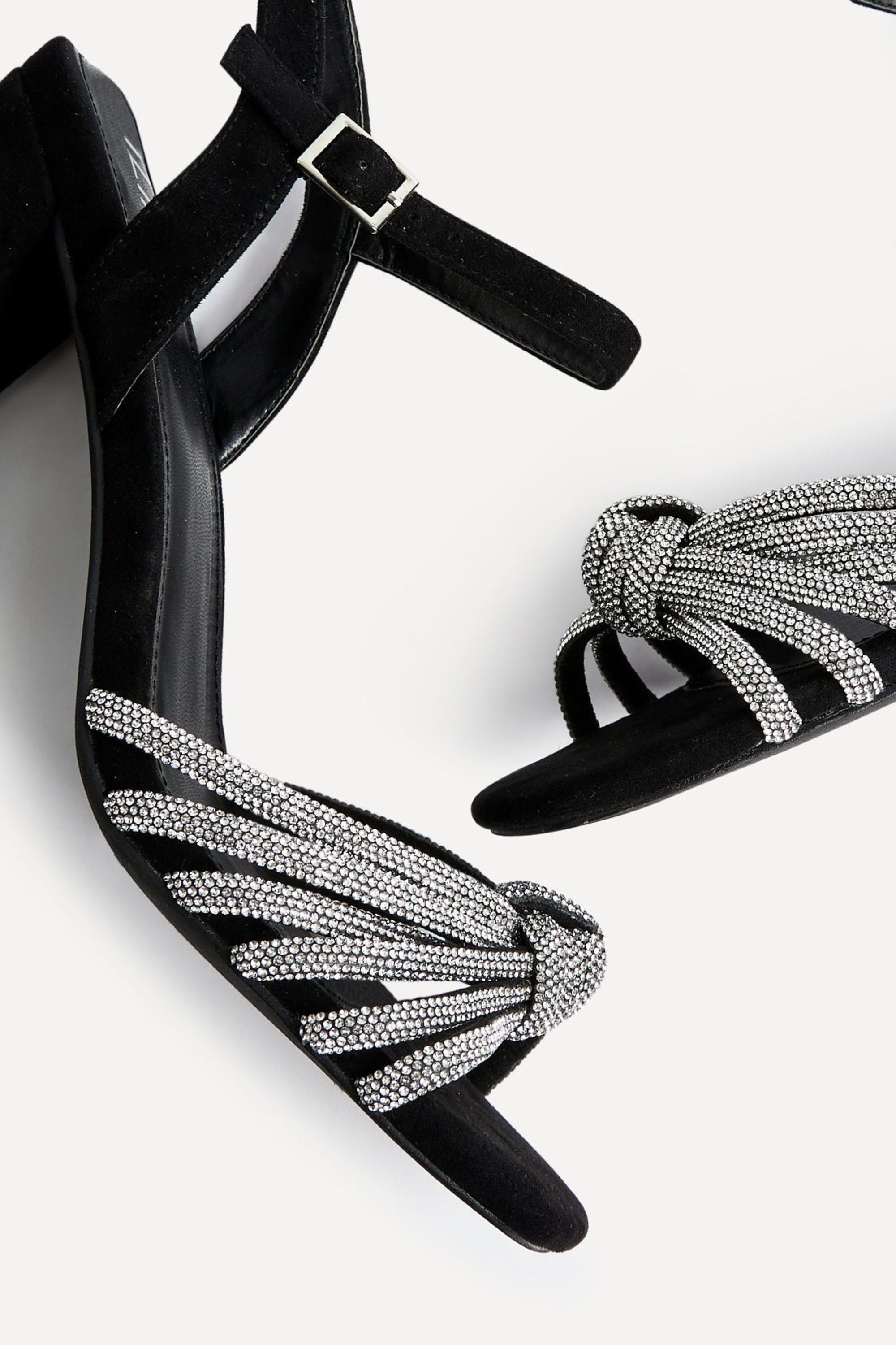 Linzi Sanora Black Faux Suede Block Heel image 5