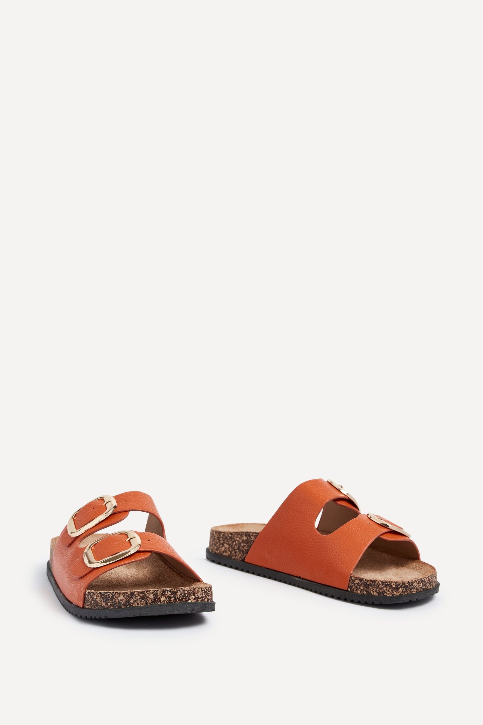 Linzi Tatum Orange Double Buckle Slider Sandals image 3