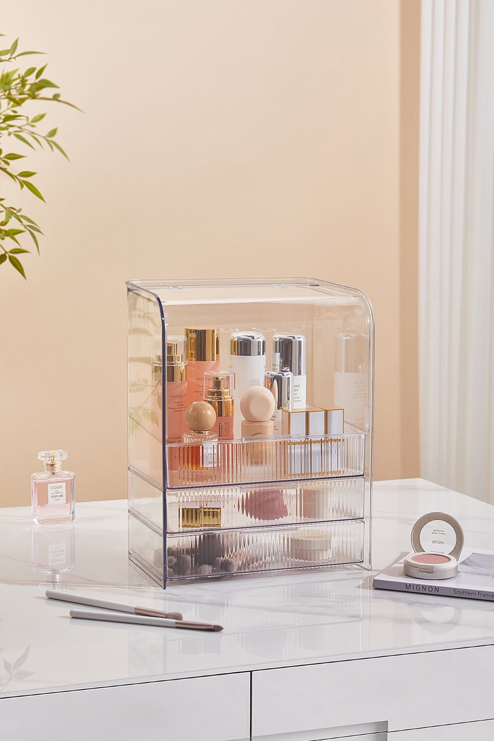 SHEONLY Large Capacity Makeup Organizer with 2 Drawers for Vanity image 3