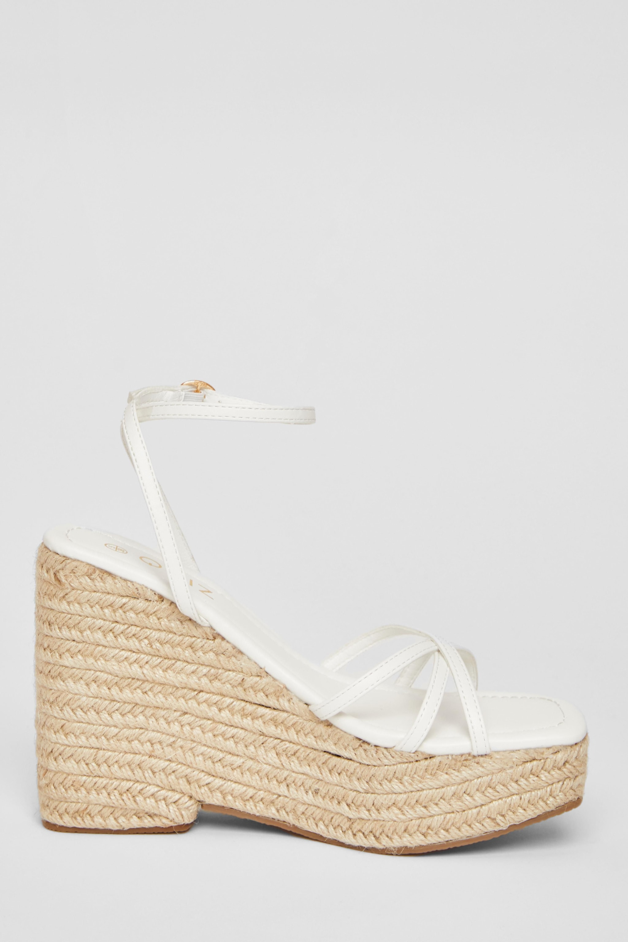 Quiz White Cross Strap Platform Wedges image 5