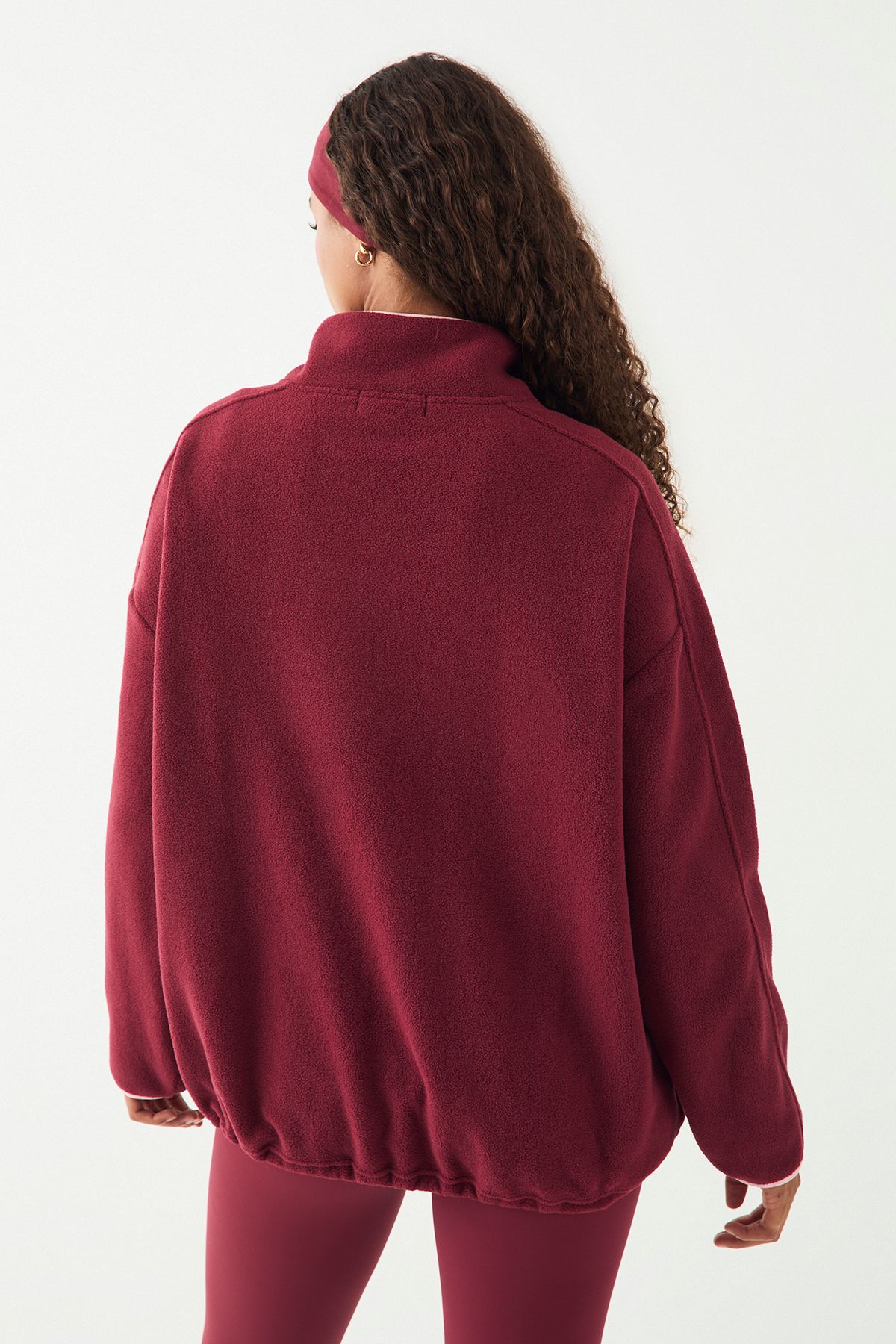 DSGN Studio DSGN Studio Sport Polar Fleece Contrast Binding Jacket Burgundy image 2