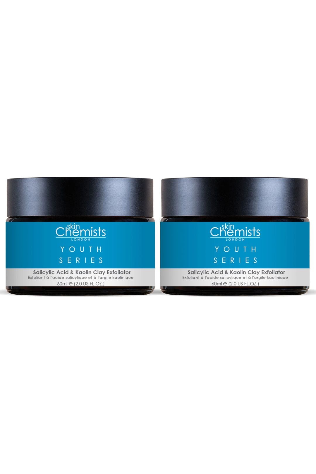 skinChemists Youth Series Salicylic Acid & Kaolin Clay Exfoliator 60ml x 2 Duo Pack image 1