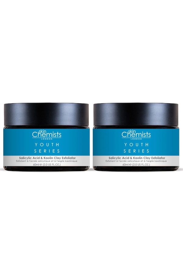skinChemists Youth Series Salicylic Acid & Kaolin Clay Exfoliator 60ml x 2 Duo Pack