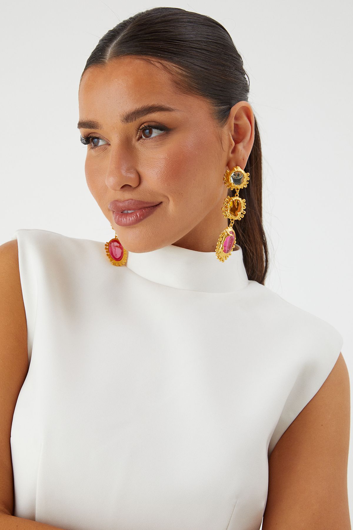 MissPap Statement Drop Earrings Gold image 1