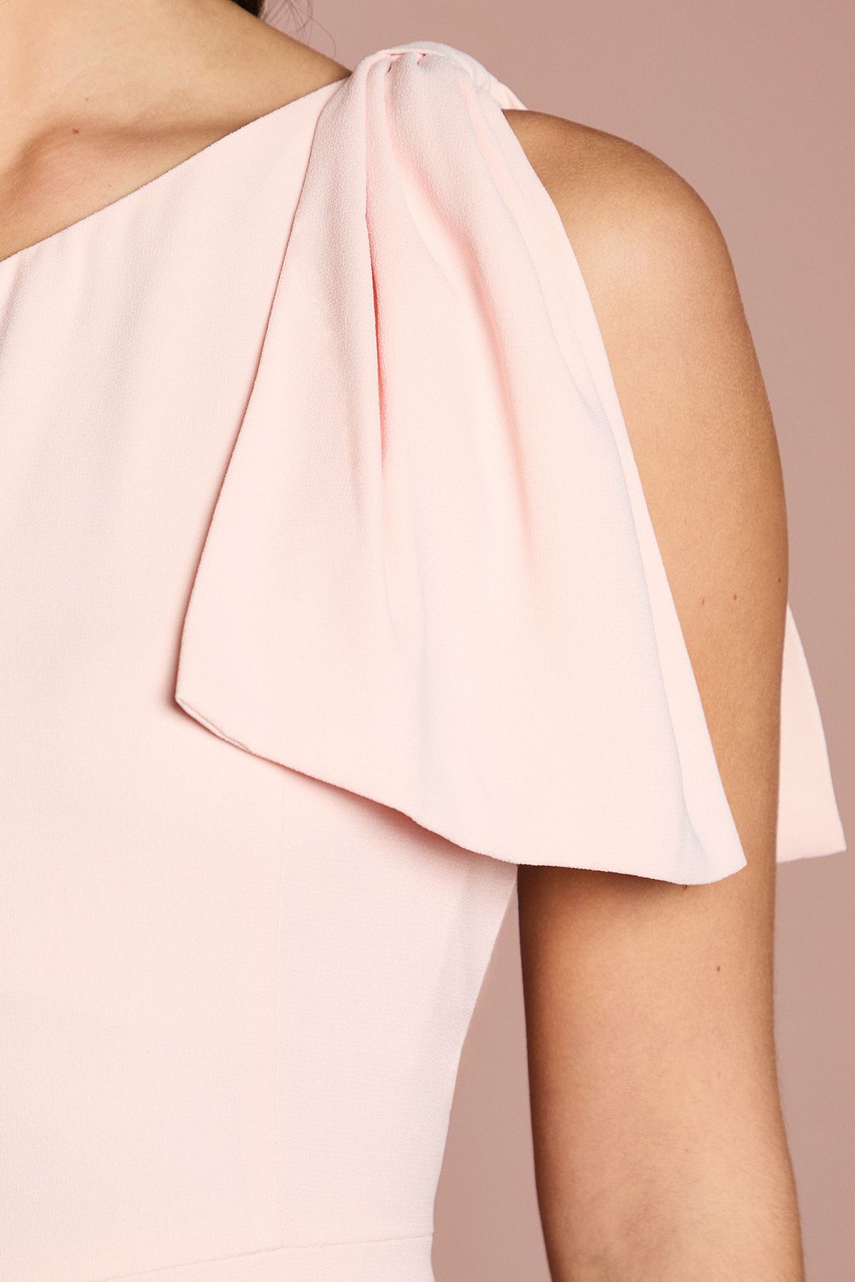 Coast Bow One Shoulder Midi Bridesmaid Dress Blush image 5