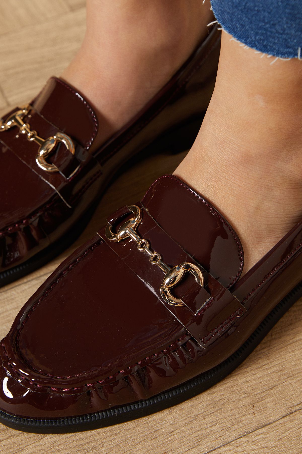 Oasis Brynn Faux Leather Snaffle Detail Loafers Oxblood image 4