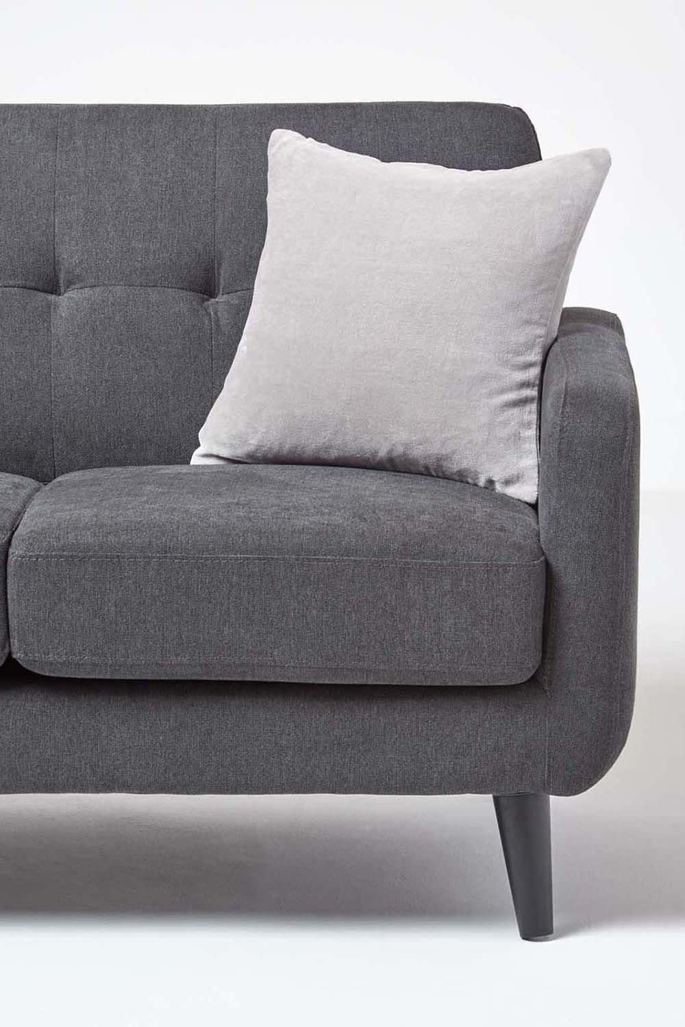 Homescapes Velvet Cushion Cover 100% Cotton, Soft & Machine Washable image 4