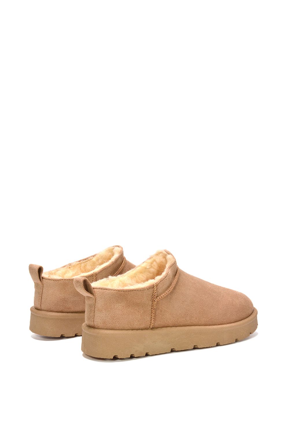 XY London 'Maeve' Faux Fur Lined Slip On Flat Mini Snug Booties image 4