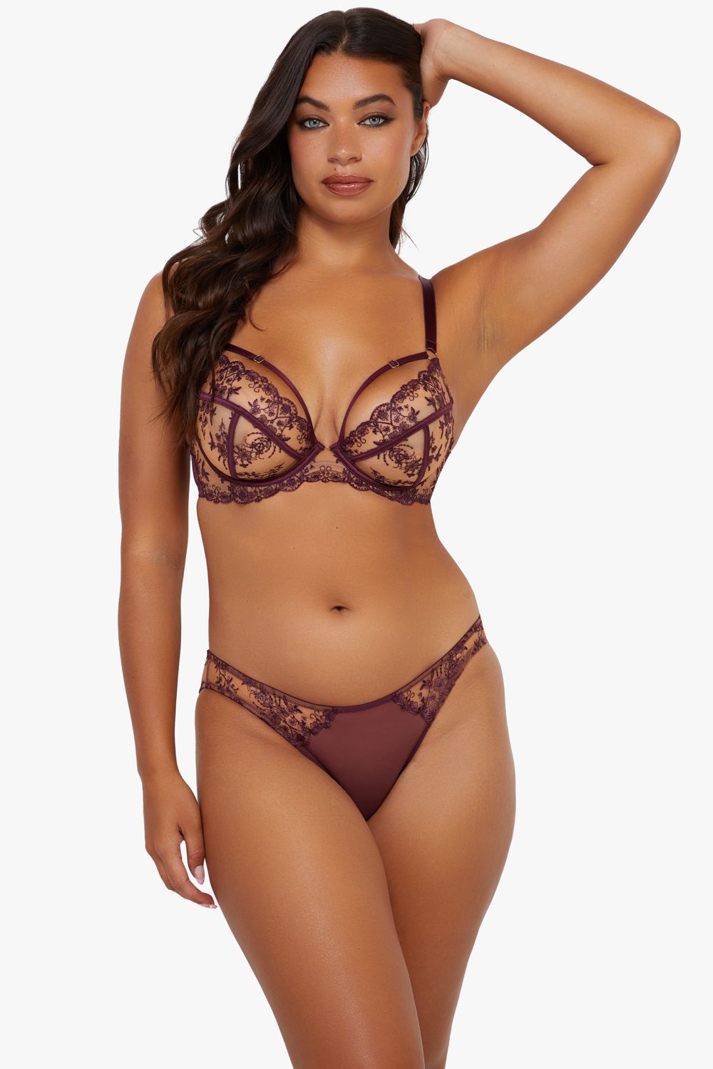 Playful Promises Cassia Wine Custom Embroidery Cut Out Brief image 3