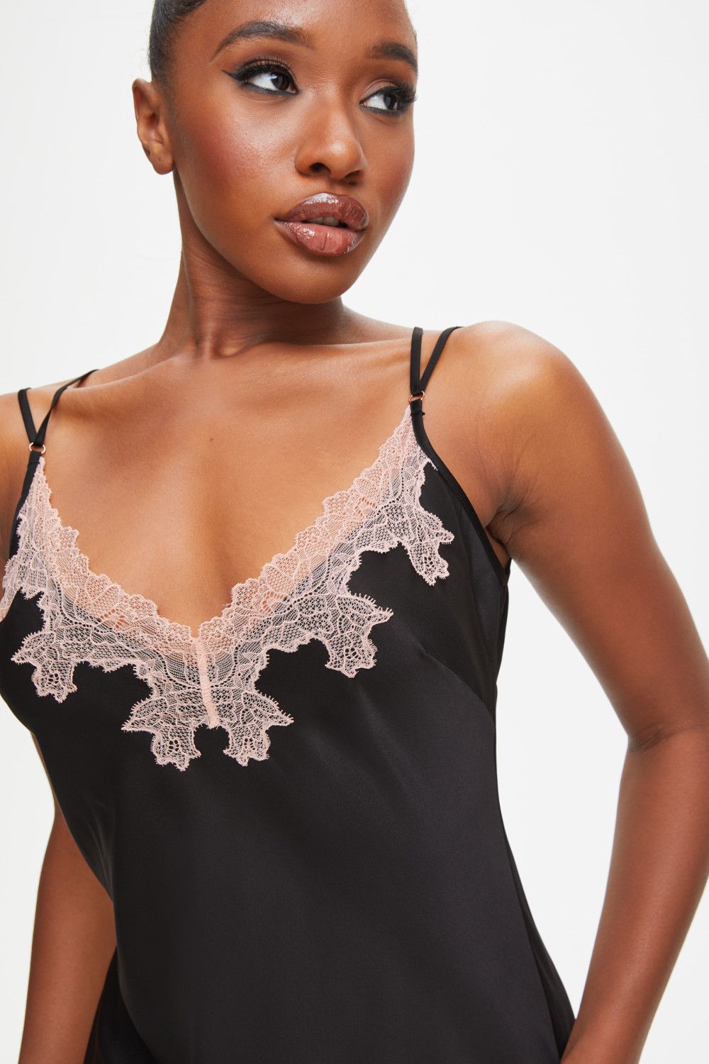 Ann Summers Sorella Satin Maxi Chemise Black image 4