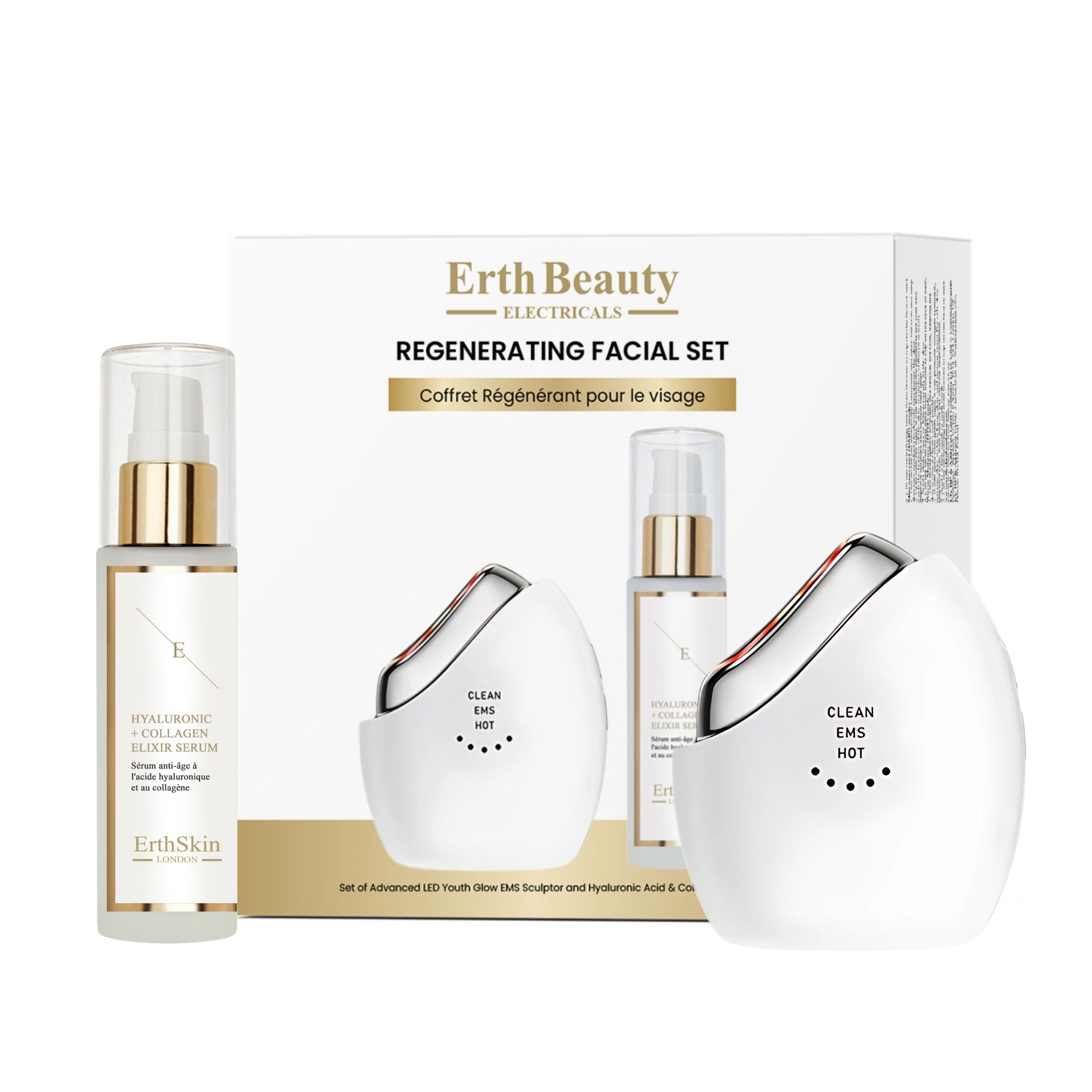 Erth Skin London Regenerating Facial Set ( LED EMS Sculptor + HA Serum 60ml) image 1