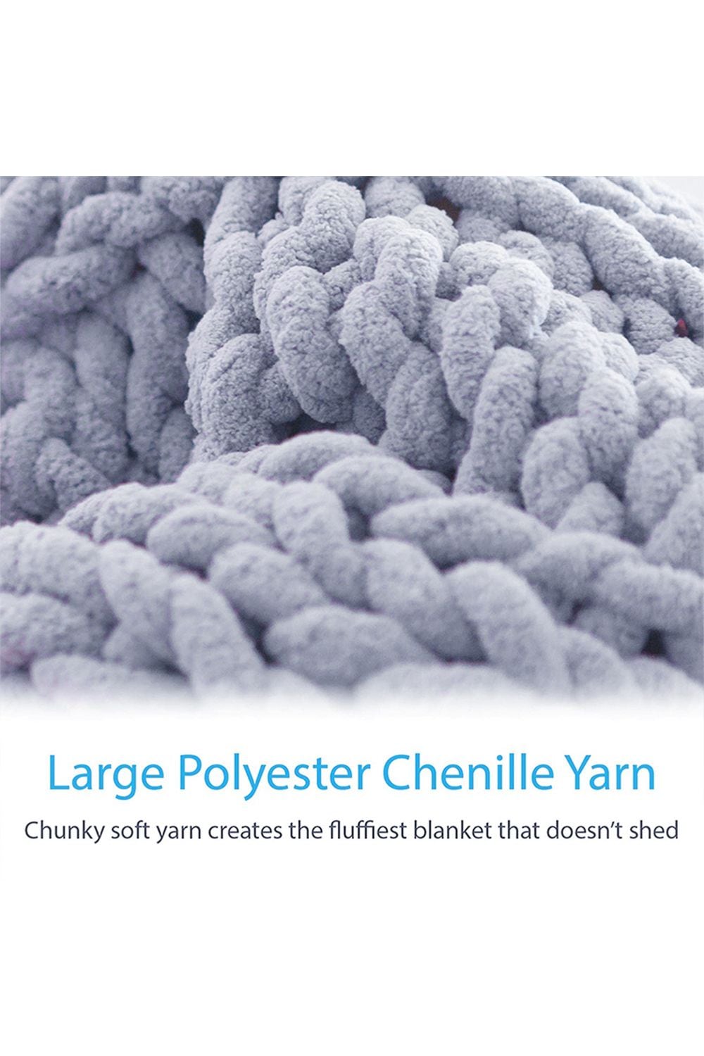 Living and Home Chunky Knit Throw Blanket 60x60cm image 2