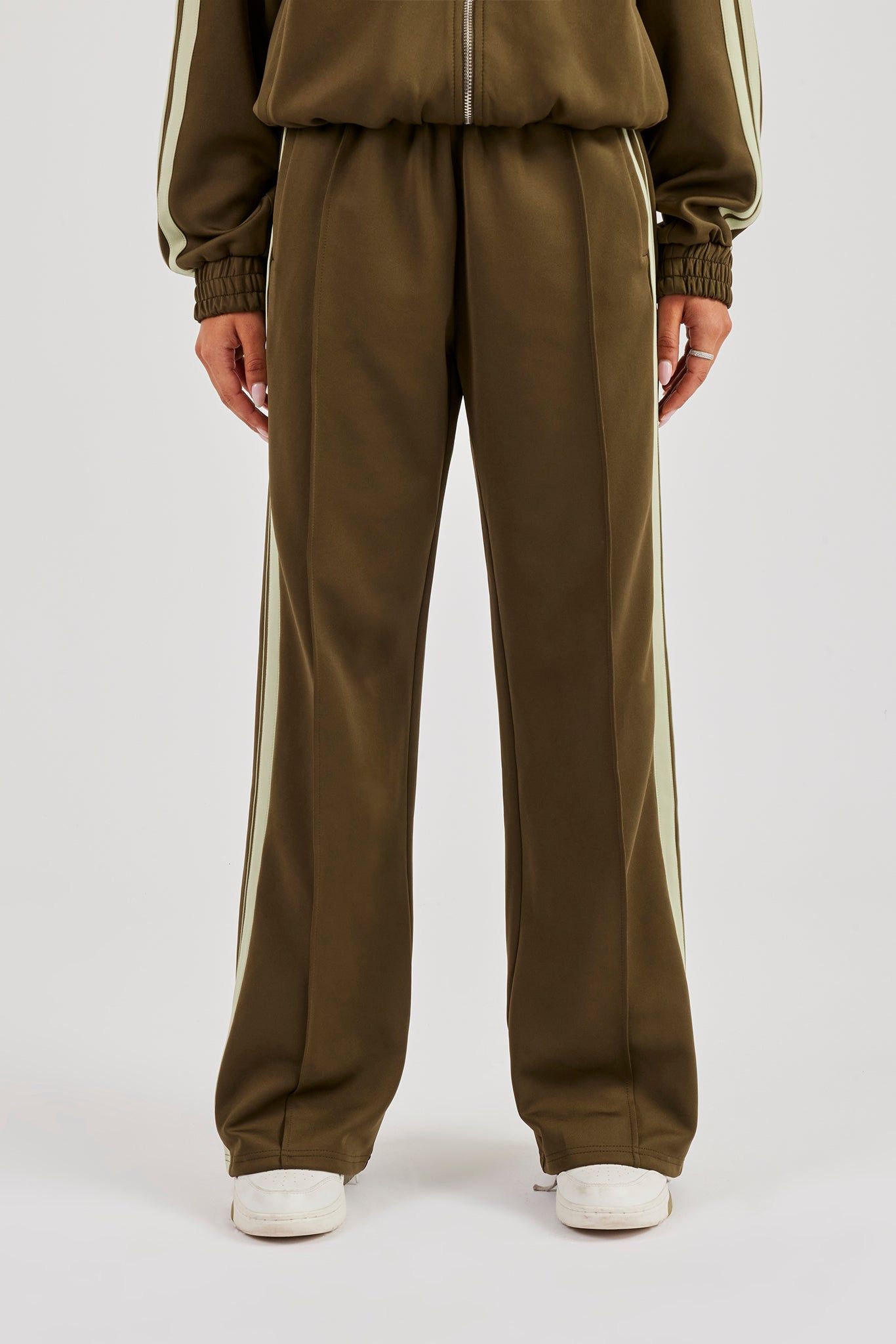 Cernucci Taping Wide Leg Track Pant - Khaki image 3
