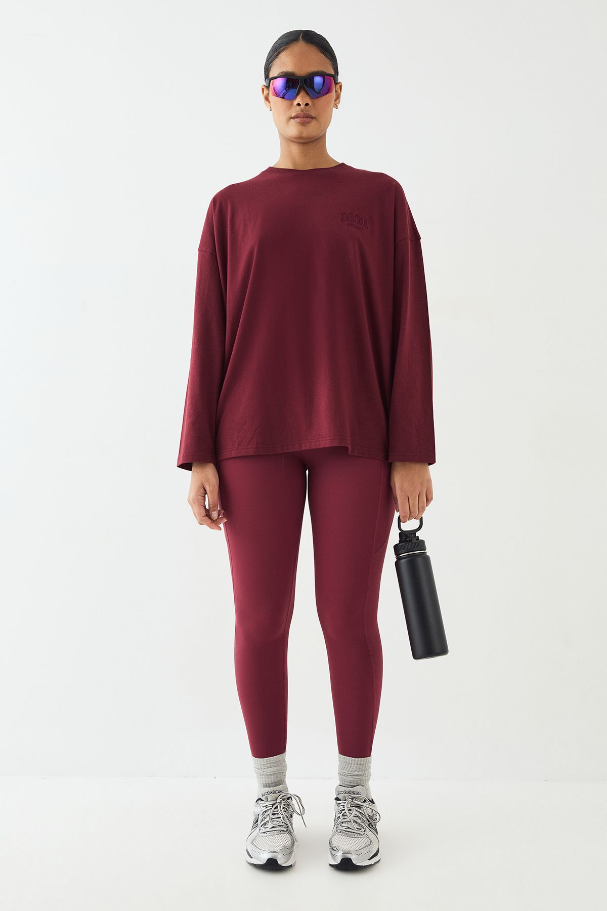 DSGN Studio DSGN Studio Collegiate Long Sleeve T-Shirt Burgundy image 5