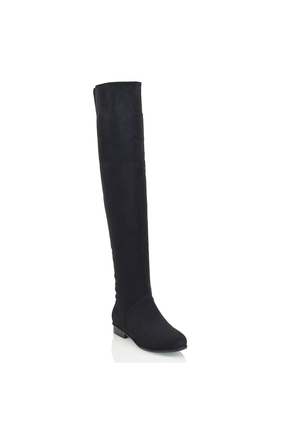 XY London 'Ivy' Flat Low Block Heel Over The Knee Boots image 2