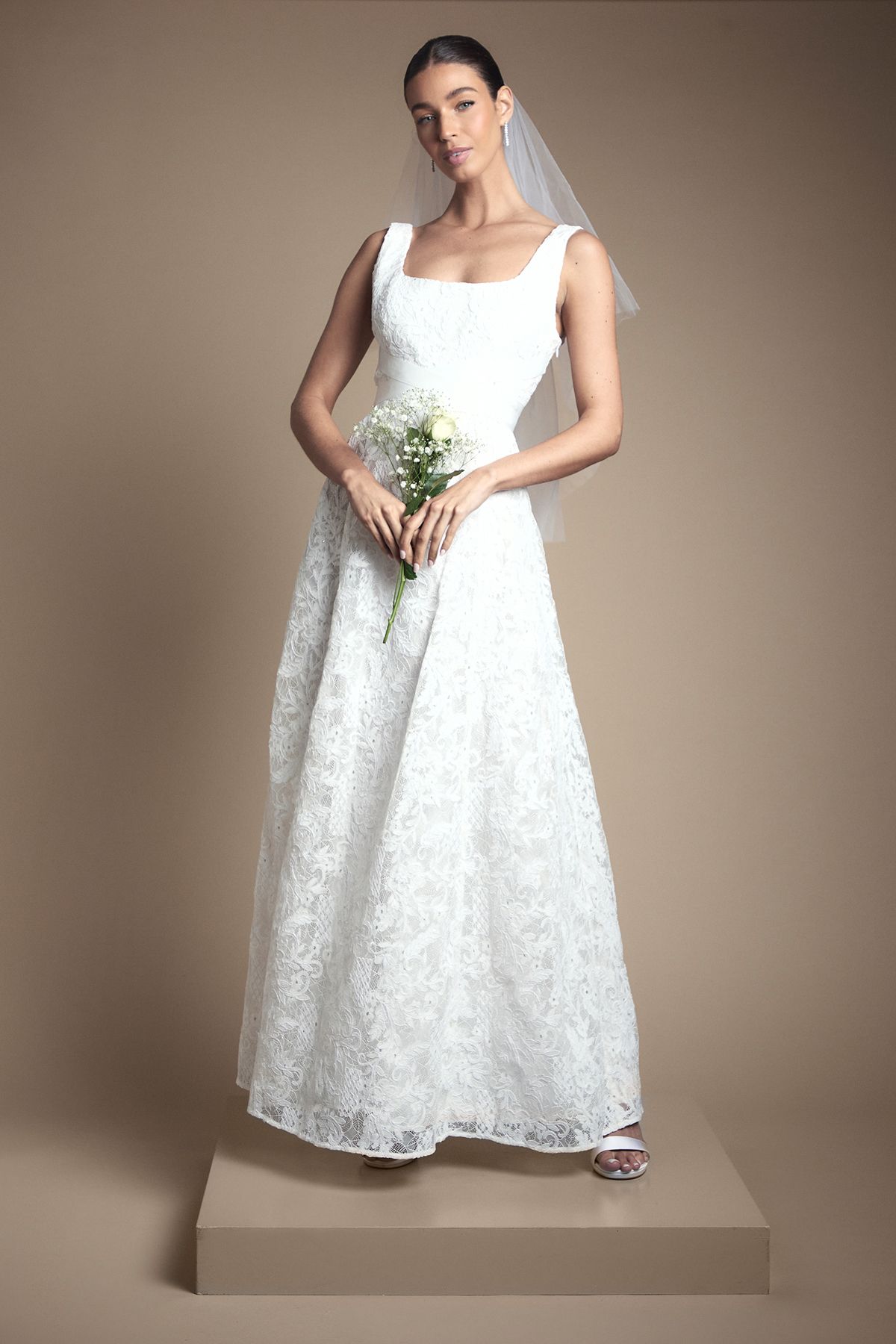 Coast Lace Wrap Detail Wedding Dress Ivory image 1