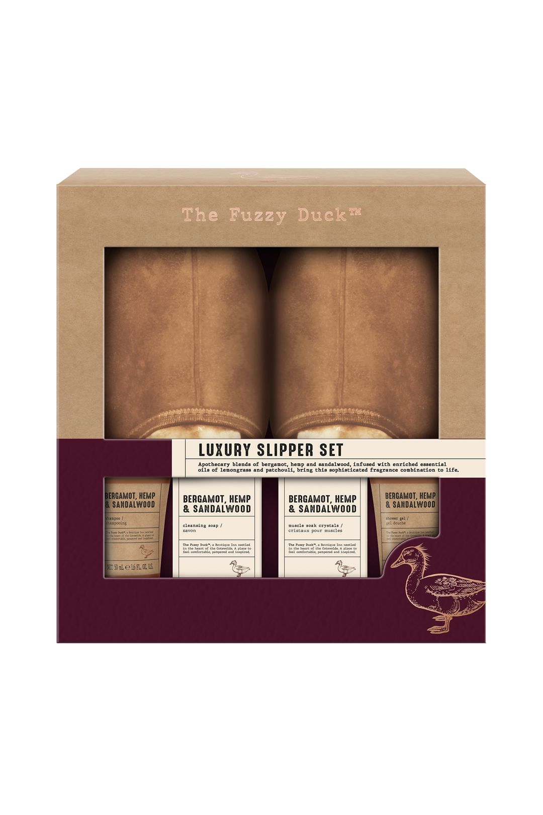 Baylis & Harding The Fuzzy Duck Bergamot, Hemp & Sandalwood Men's Luxury Slipper Gift Set Multi image 1