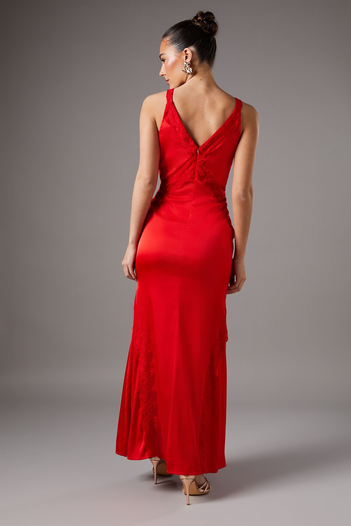 Coast Lace Trim Maxi Dress Red image 4