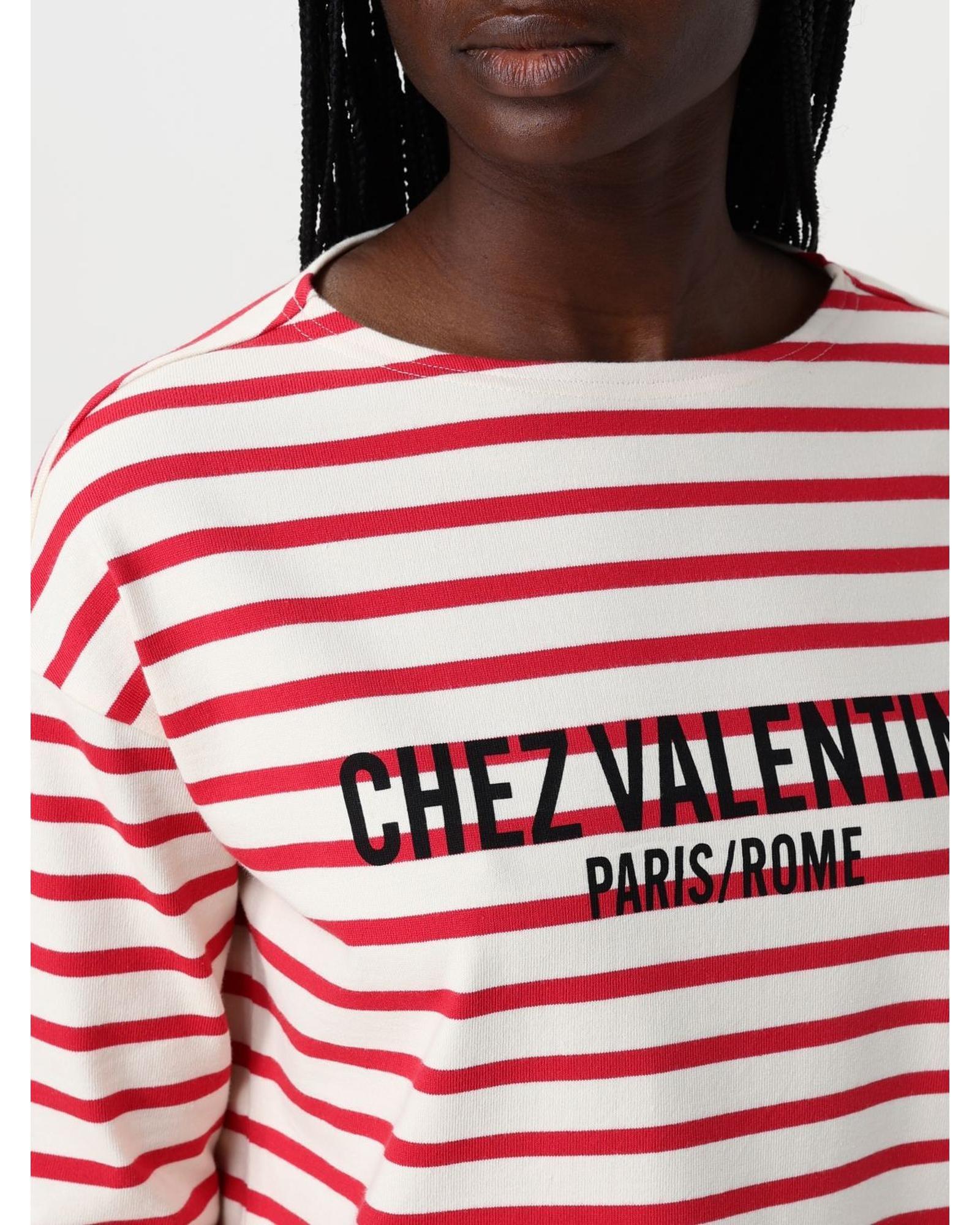 Valentino Striped Long Sleeve Top Wo - Red T-Shirts image 5