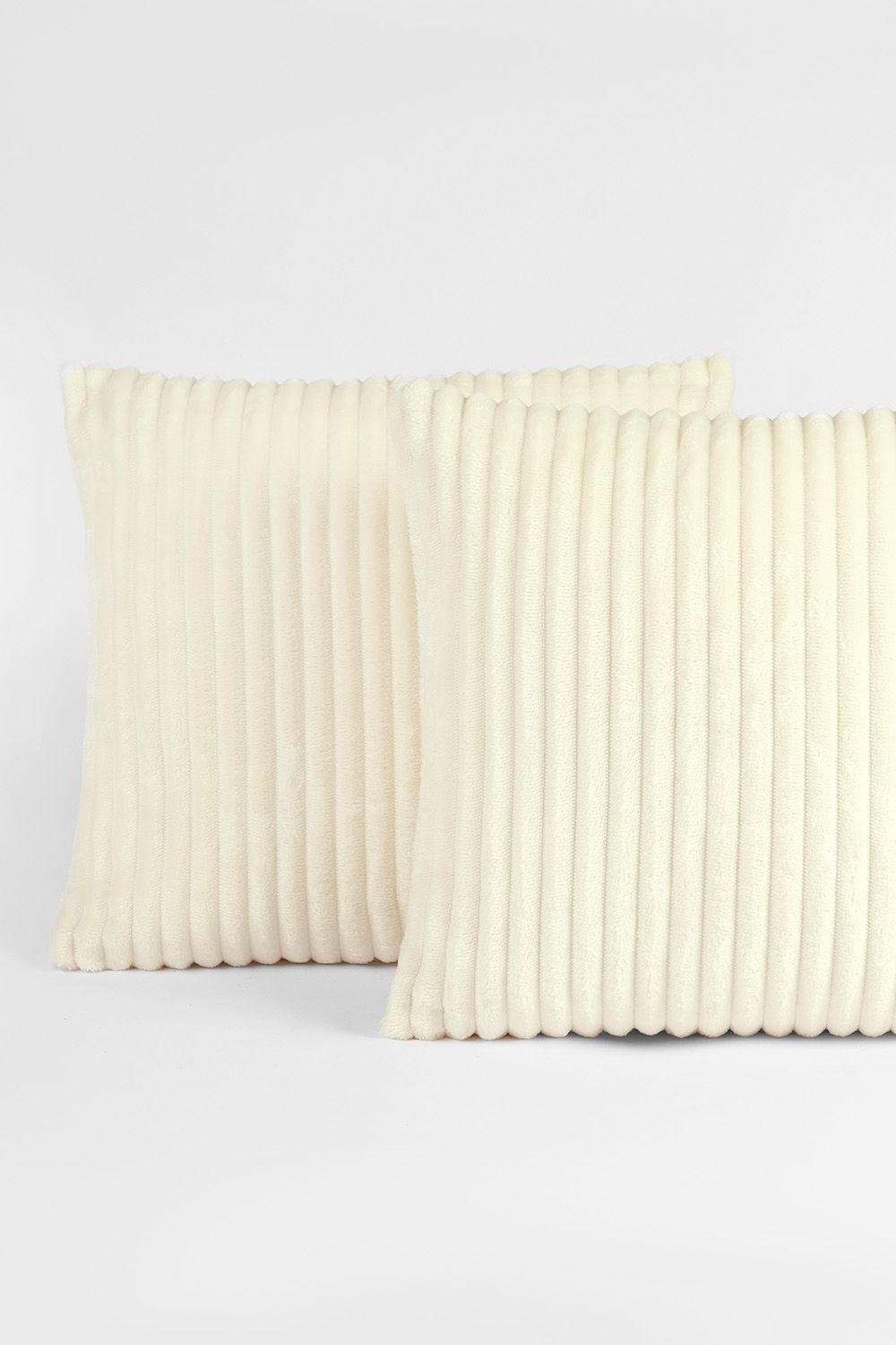 OHS 2 Pack of Ribbed Soft Fleece Cushion Covers image 4