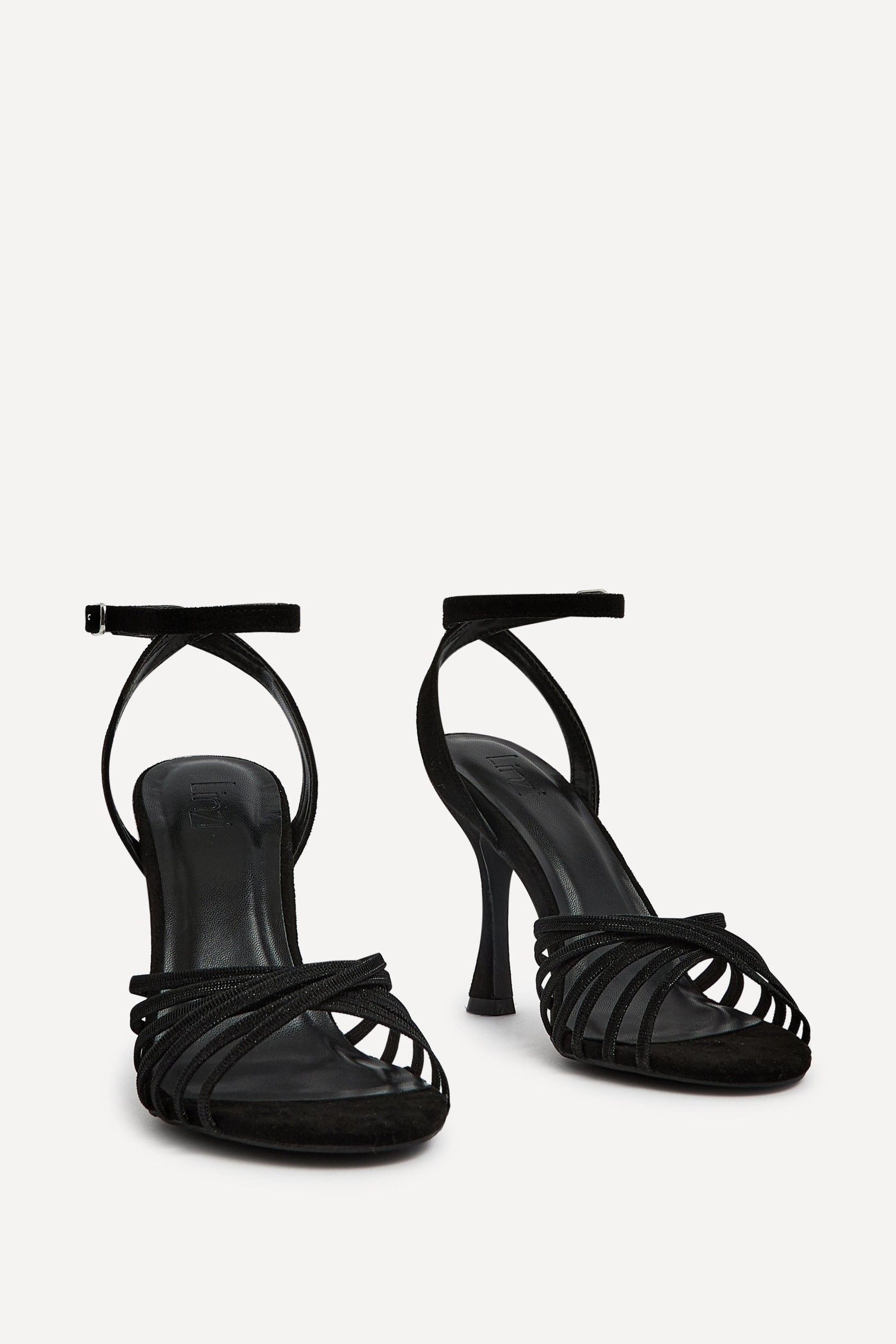 Linzi Fleur Black Faux Suede Heeled Sandal image 1
