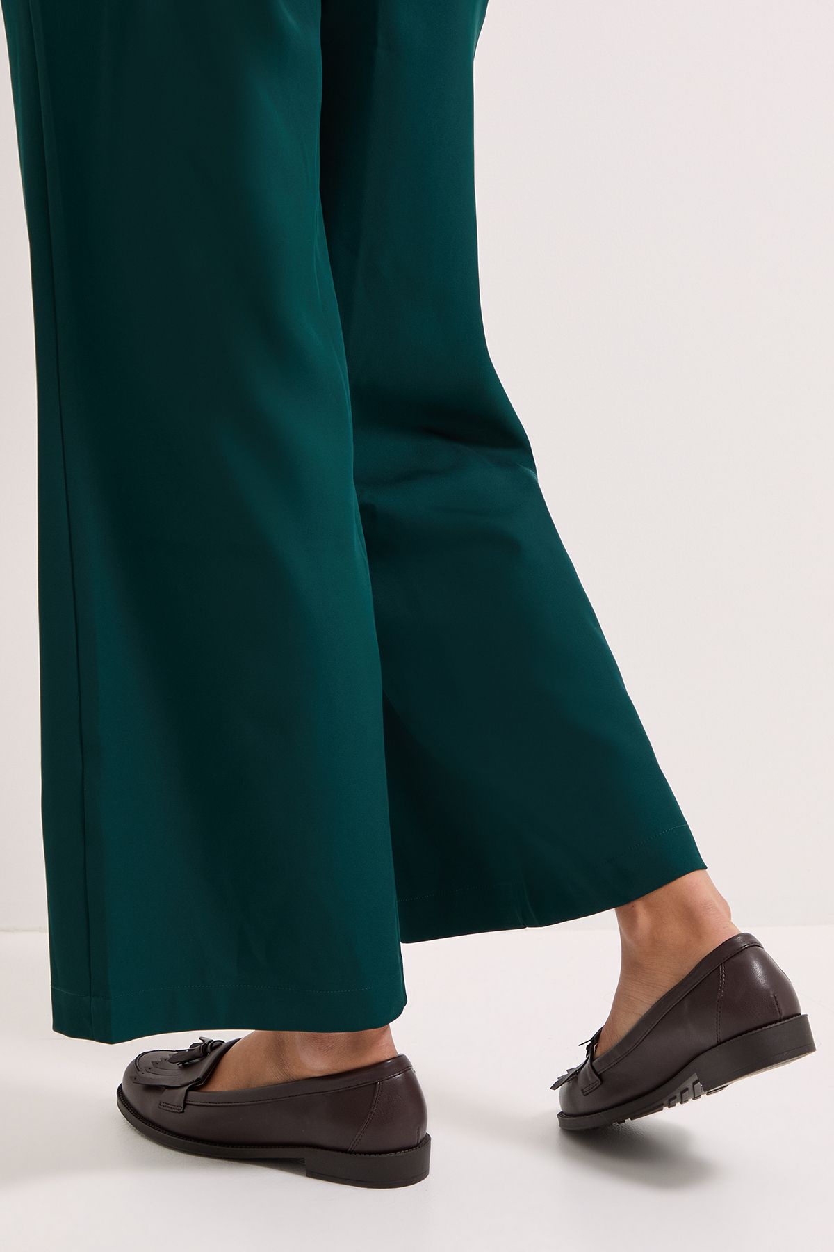 Dorothy Perkins Wide Fit Leigh Fringe Loafers Brown image 4