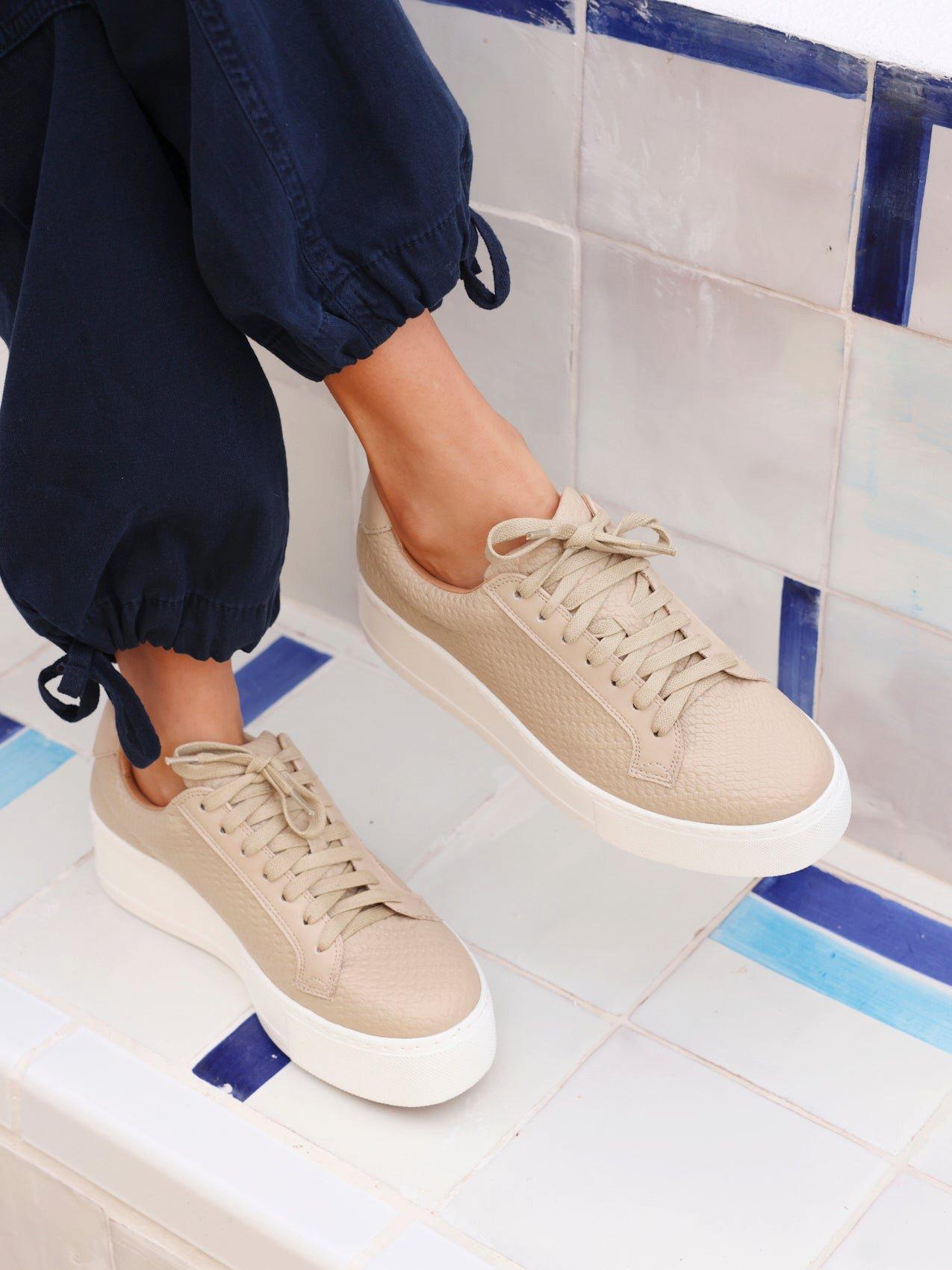 Linzi Twyla Mocha Faux Leather Platform Trainer image 2