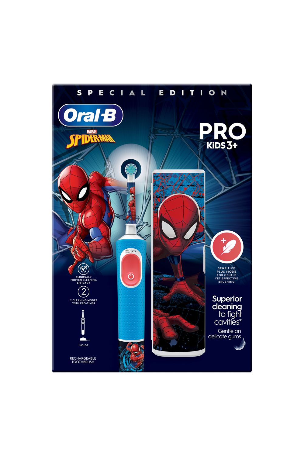 Oral B Kids Spiderman Vitality Pro Toothbrush+Case Multi image 2