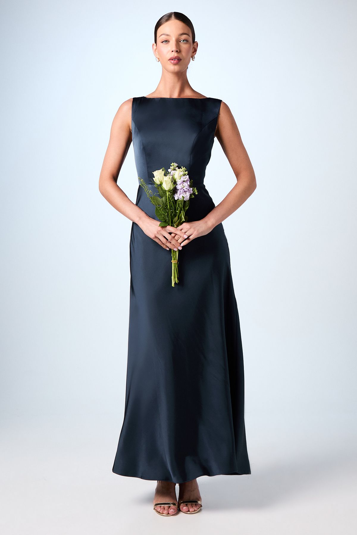 Coast Sleeveless Satin Bridesmaid Dress Navy image 1