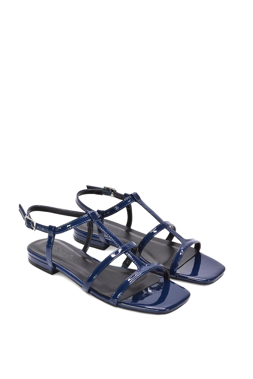 XY London 'Danielle' Flat Strappy Caged Square Toe Sandals With Buckle image 5