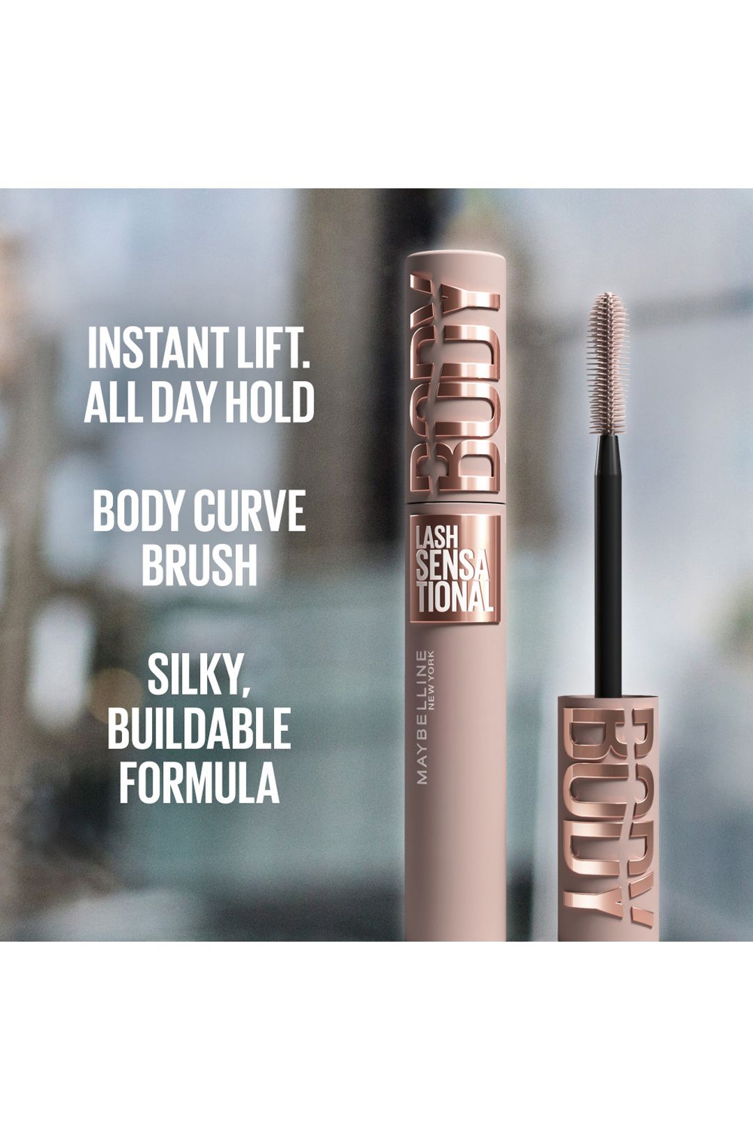 Maybelline Lash Sensational Body Mascara, Volumizing up to 24H Lift, Waterproof Black 9.75ml Black image 3