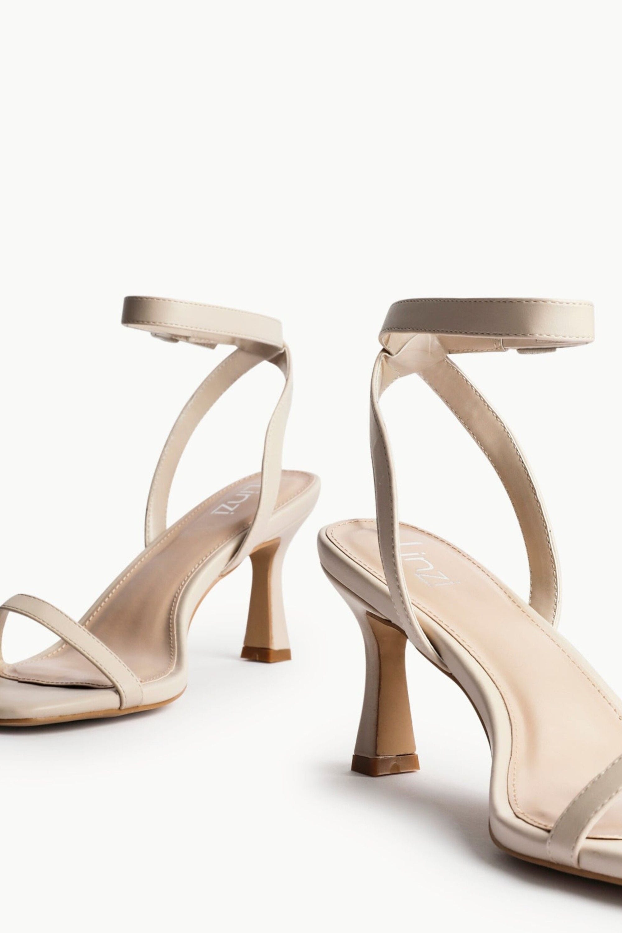 Linzi Elevate Nude Faux Leather Barely There Stiletto Heeled Sandals image 4