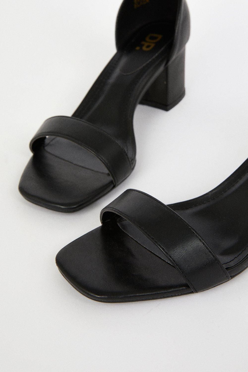 Dorothy Perkins Sammy Barely There Low Block Heel Sandals Black image 4