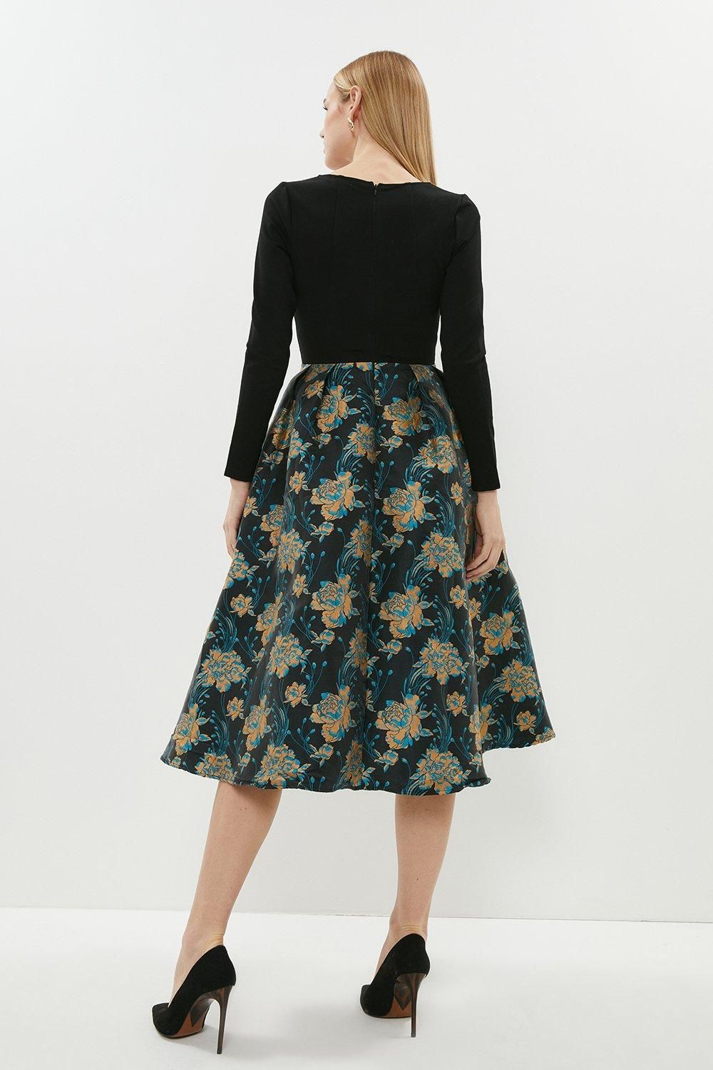 Coast Floral Square Neck Dress Blue image 3