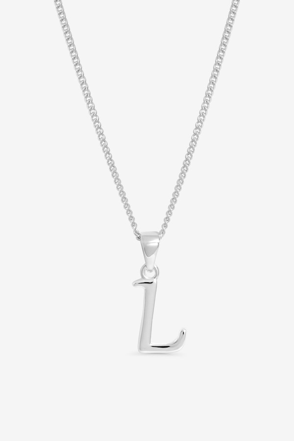 Simply Silver Sterling Silver 925 Initial Pendant - L