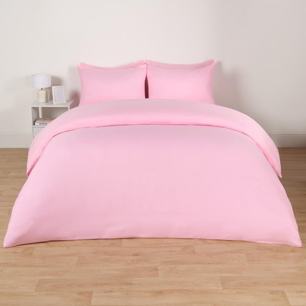 OHS Plain Dyed Duvet Cover with Pillowcase Bedding Set