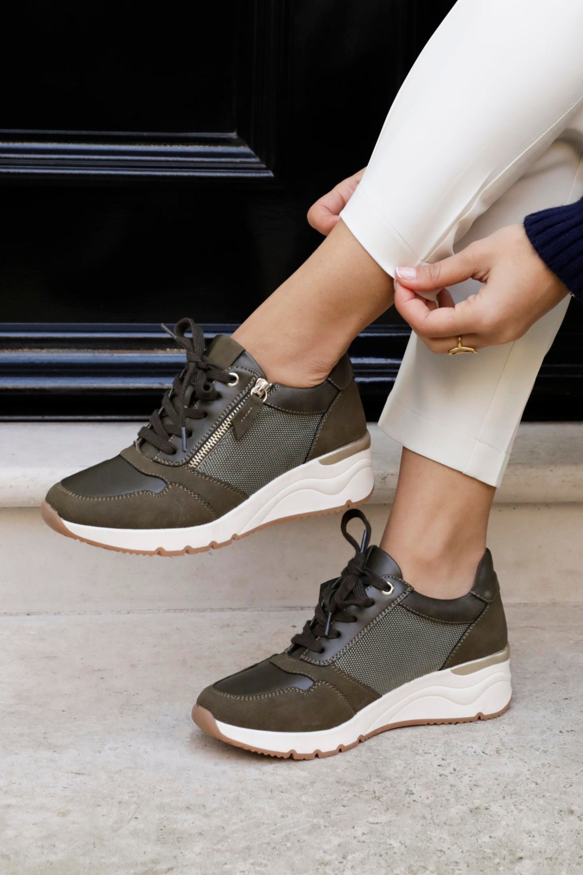 Linzi Luca Khaki Wedge Trainer image 7