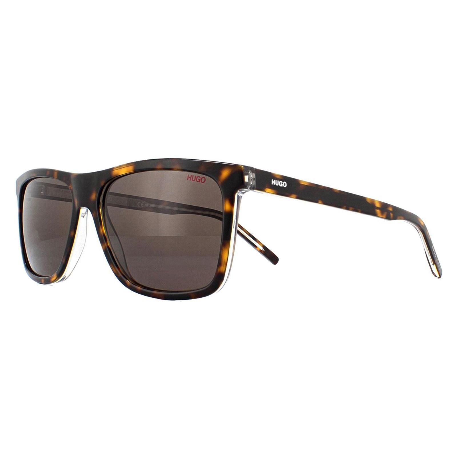 HUGO Rectangle Havana Crystal Brown Sunglasses image 2