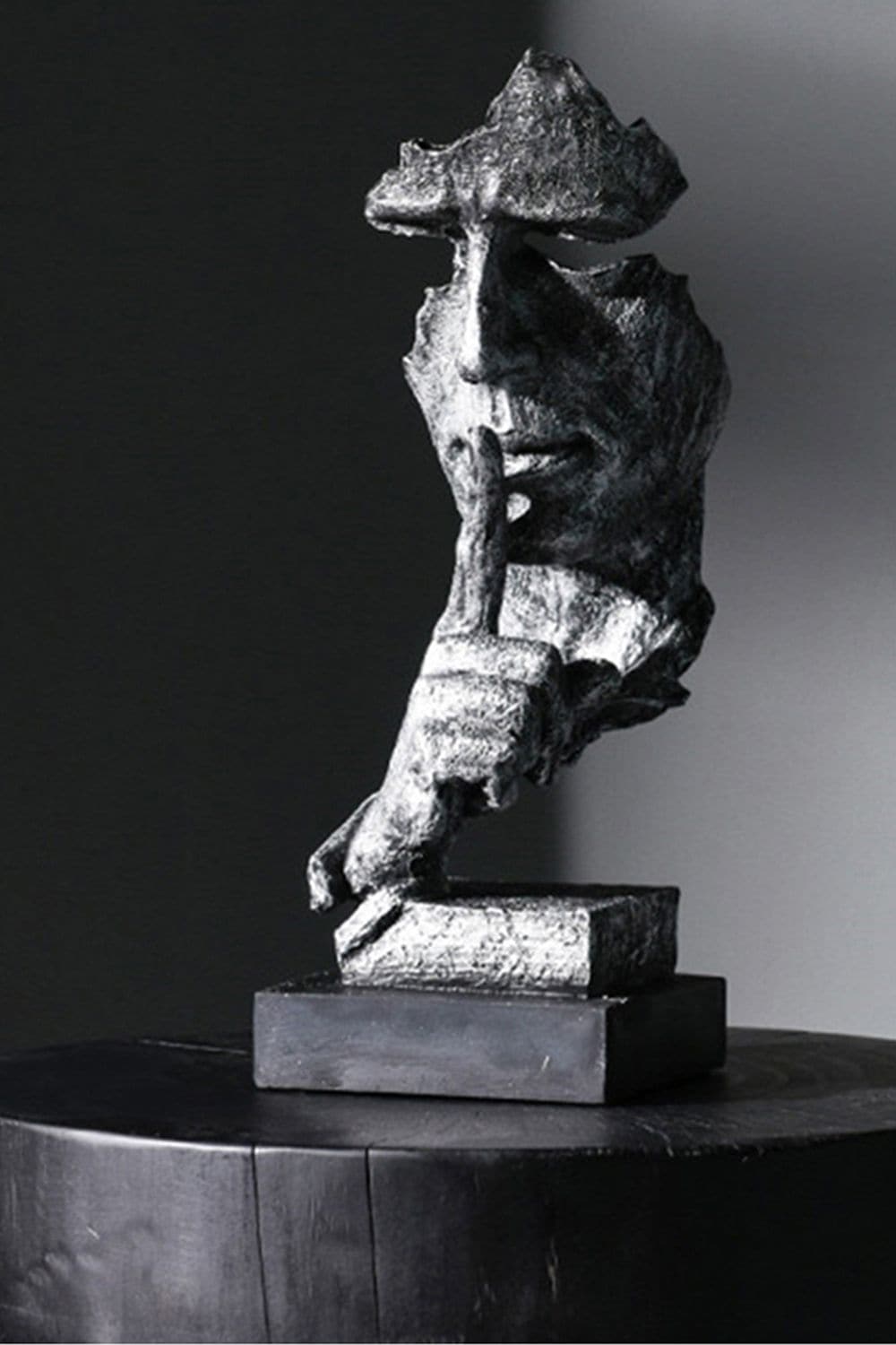 Living and Home Creative and Abstract Men Figure Statues Sculptures Keep Silence Figurine image 2