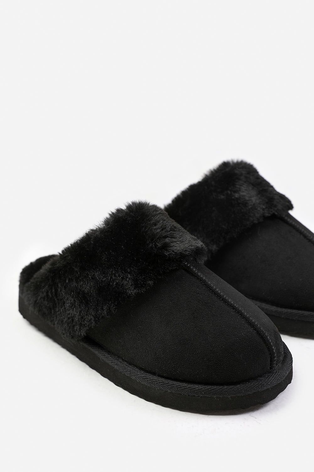 Where's That From 'Xandra' Suede Mule Slippers With Cosy Faux Fur Trim image 3