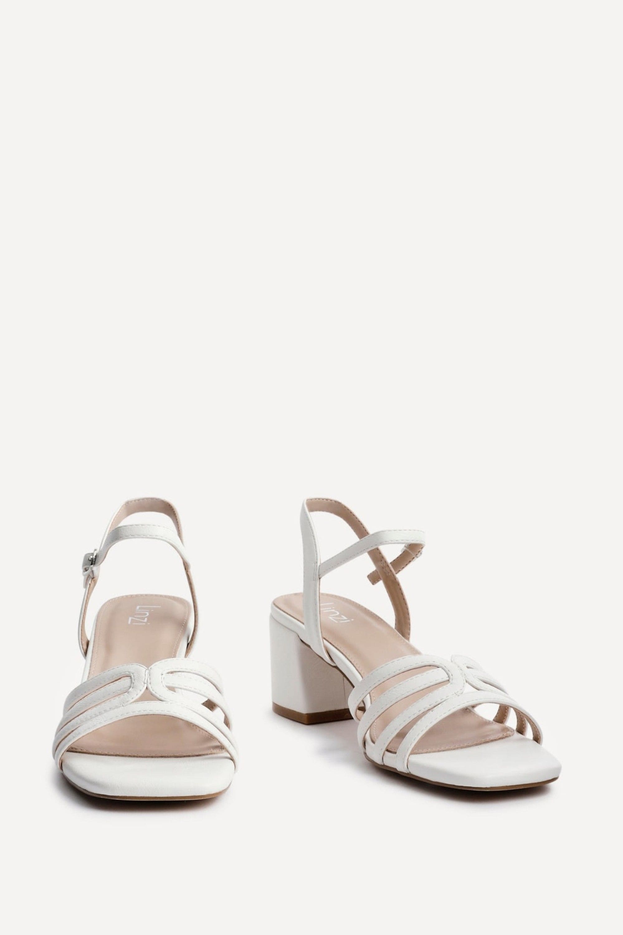 Linzi Adira White Faux Leather Strappy Heeled Sandals image 3