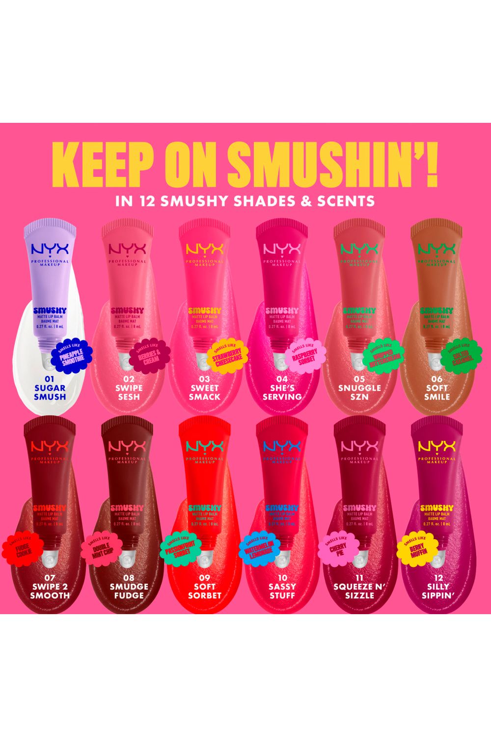 NYX Professional Makeup Smushy Matte Lip Balm 8ml Sweet Smack image 2