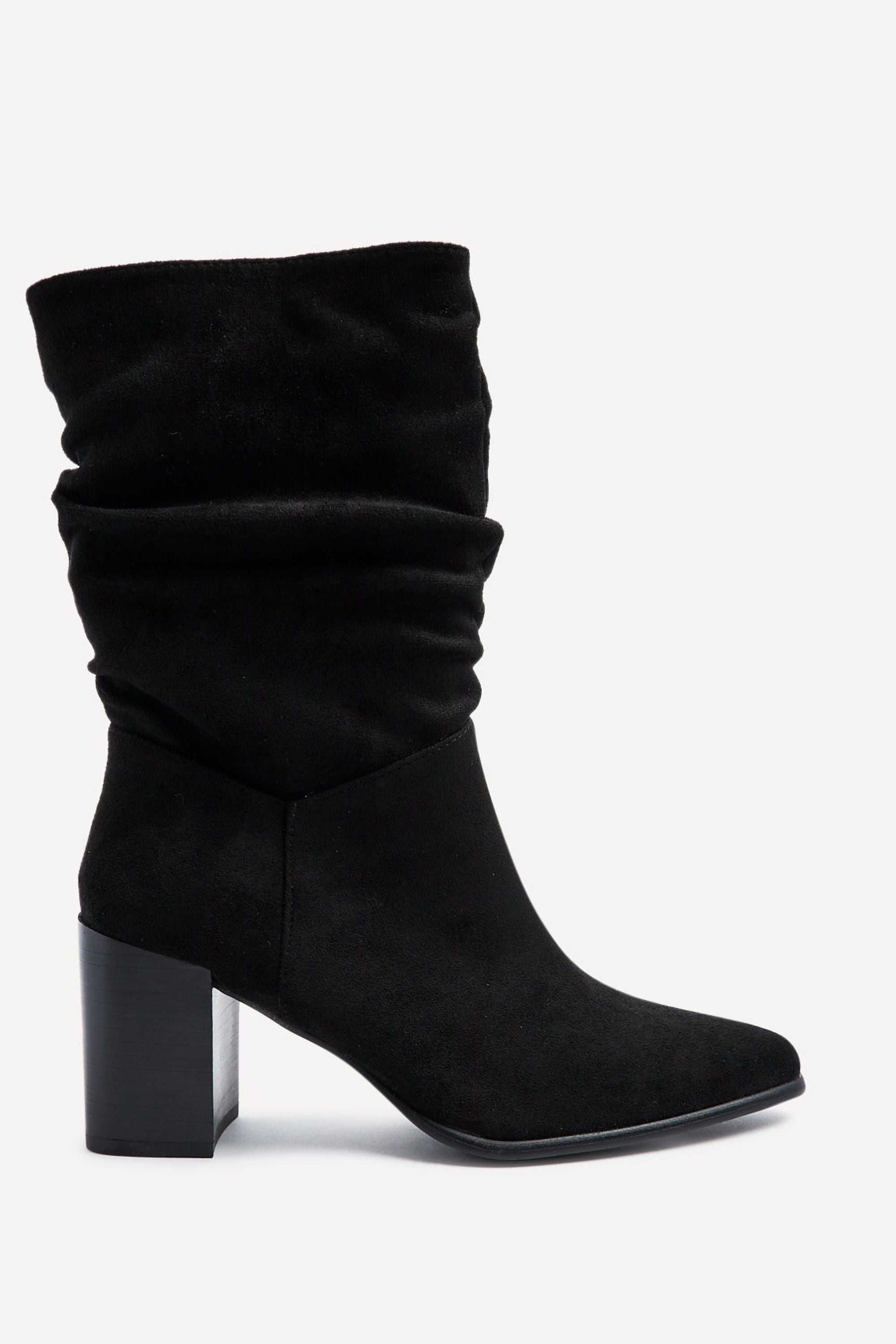 Linzi Wisteria Black Suede Western Style Ruched Boot image 1