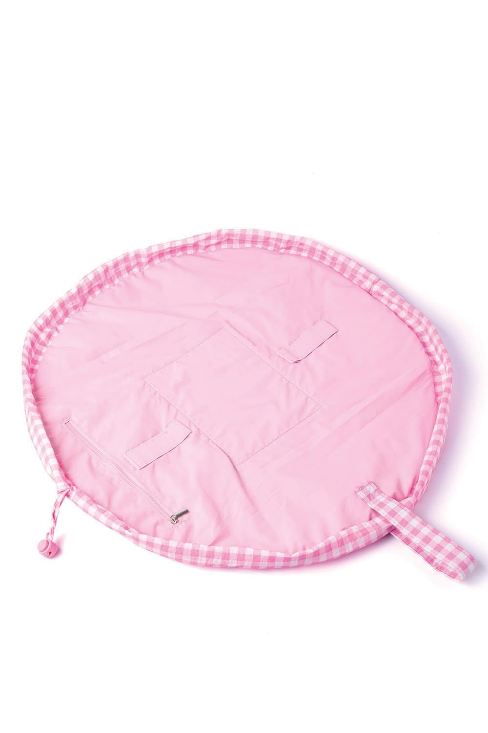 The Flat Lay Co Parachute Drawstring Flat Lay Makeup Bag - Pink Gingham Multi image 5