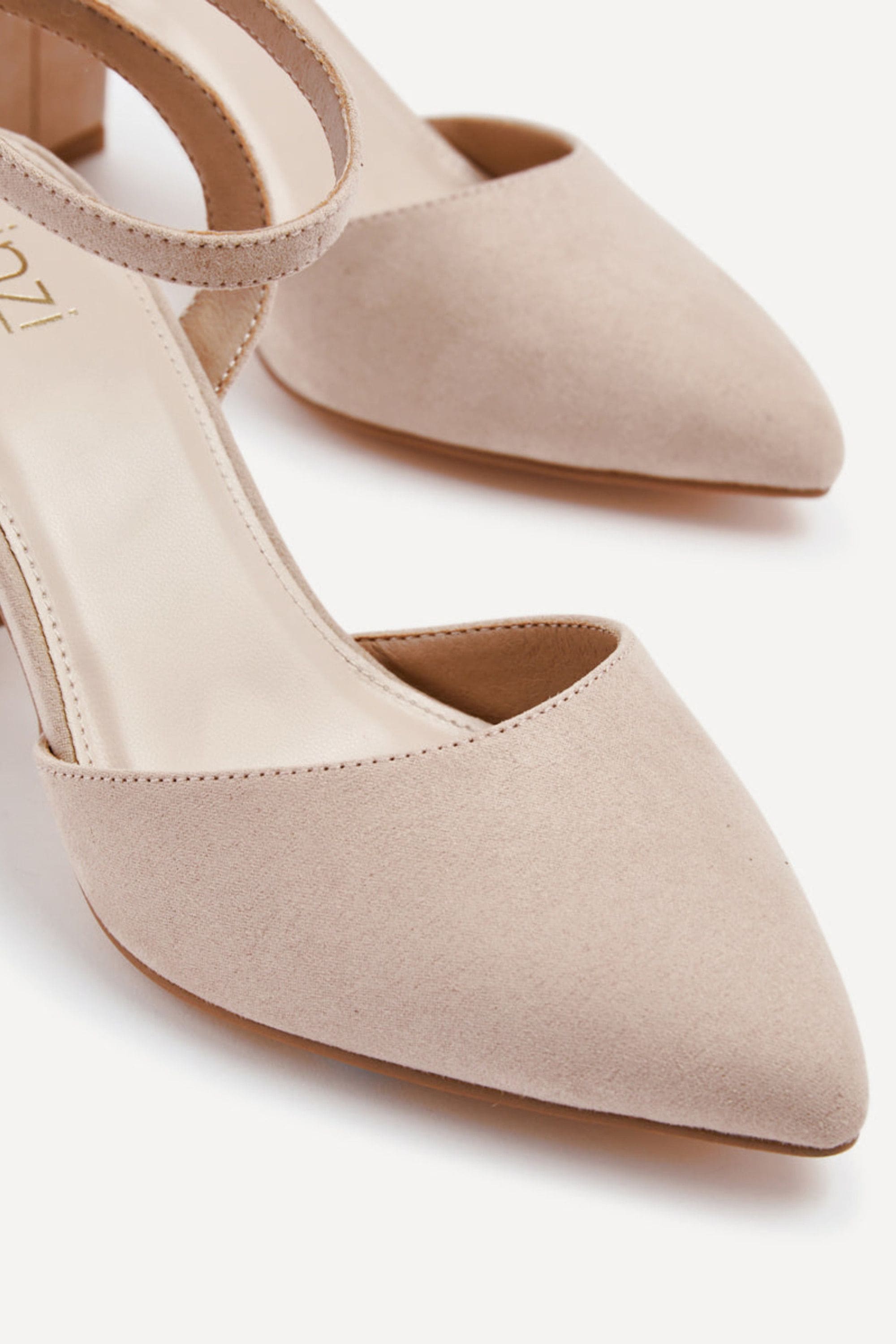 Linzi Larsa Wide Fit Nude Faux Suede Classic Pointed Toe Court Heel image 4